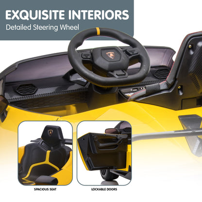 Toy car interior with steering wheel, seats, and doors on a gray background.