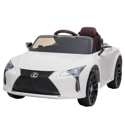 White toy car with Lexus logo on a white background