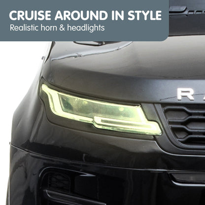 Close-up of a car's headlight with 'Cruise Around in Style' text and 'Realistic horn & headlights' text on a gray background.