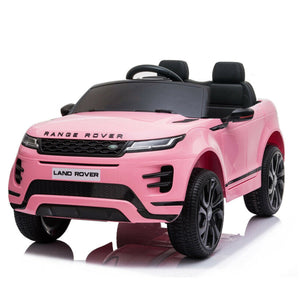 Pink toy Range Rover on a white background