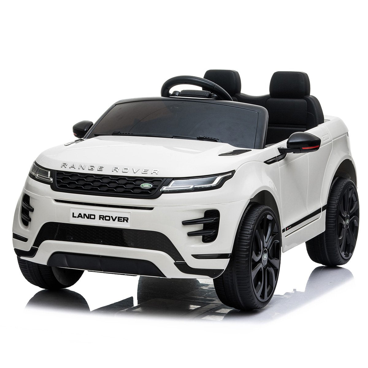 White toy car resembling a luxury vehicle on a white background