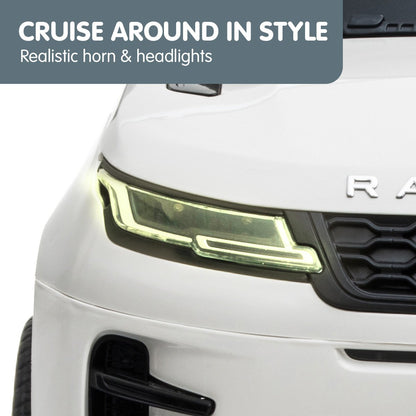 Close-up of a car's headlight with 'Cruise Around in Style' text and 'Realistic horn & headlights' text on a white background.