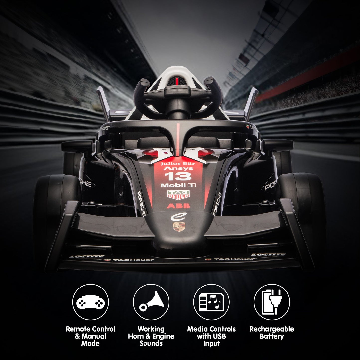 Kahuna Porsche Formula E Kids Electric Ride-on Car With Remote Control