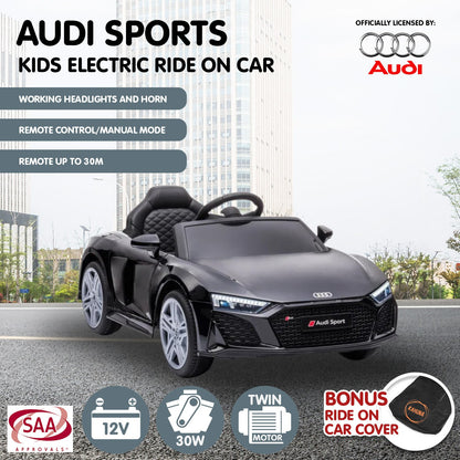 Audi kids electric ride-on car with remote control on a road background