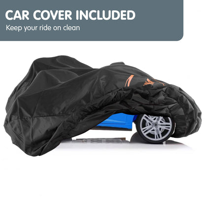 Black car cover on a white background with text 'Car Cover Included' at the top.