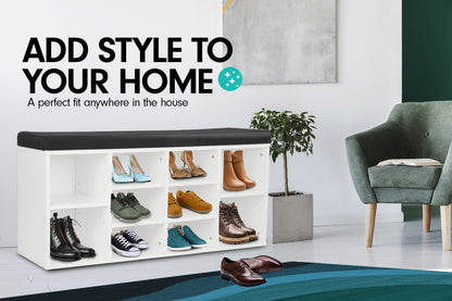 Sarantino New 10 Pairs Shoe Cabinet - White