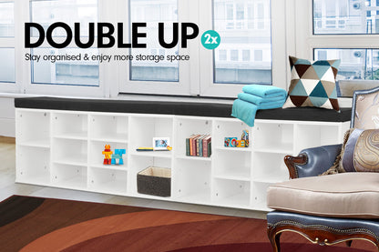 Sarantino New 10 Pairs Shoe Cabinet - White