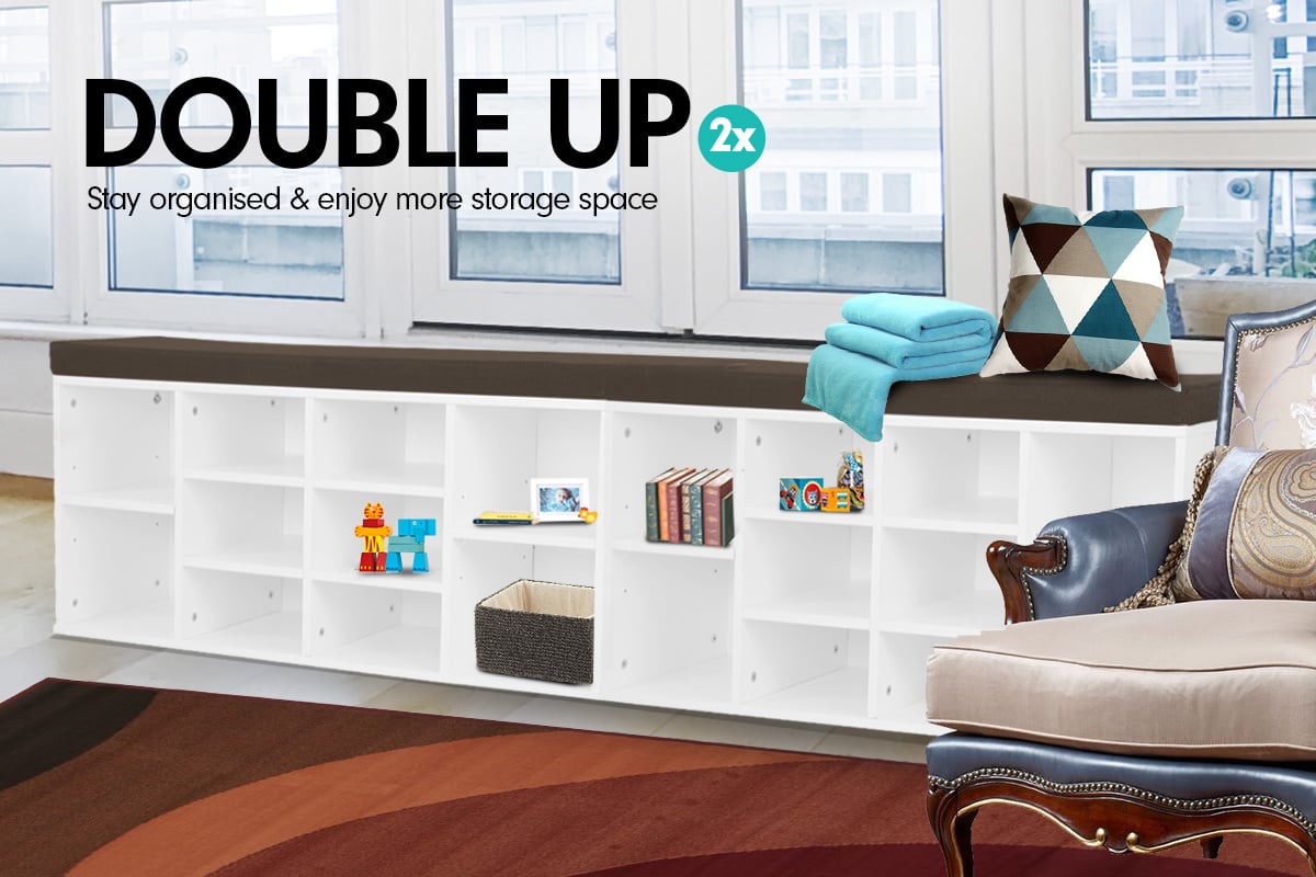 Sarantino Shoe Rack Cabinet - 104 X 30 X 45 - White