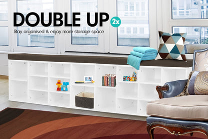 Sarantino Shoe Rack Cabinet - 104 X 30 X 45 - White