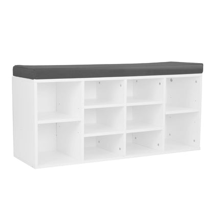 Sarantino Shoe Rack Cabinet Organiser Grey - 104 X 30 X 45 - White