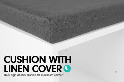 Sarantino Shoe Rack Cabinet Organiser Grey - 104 X 30 X 45 - White