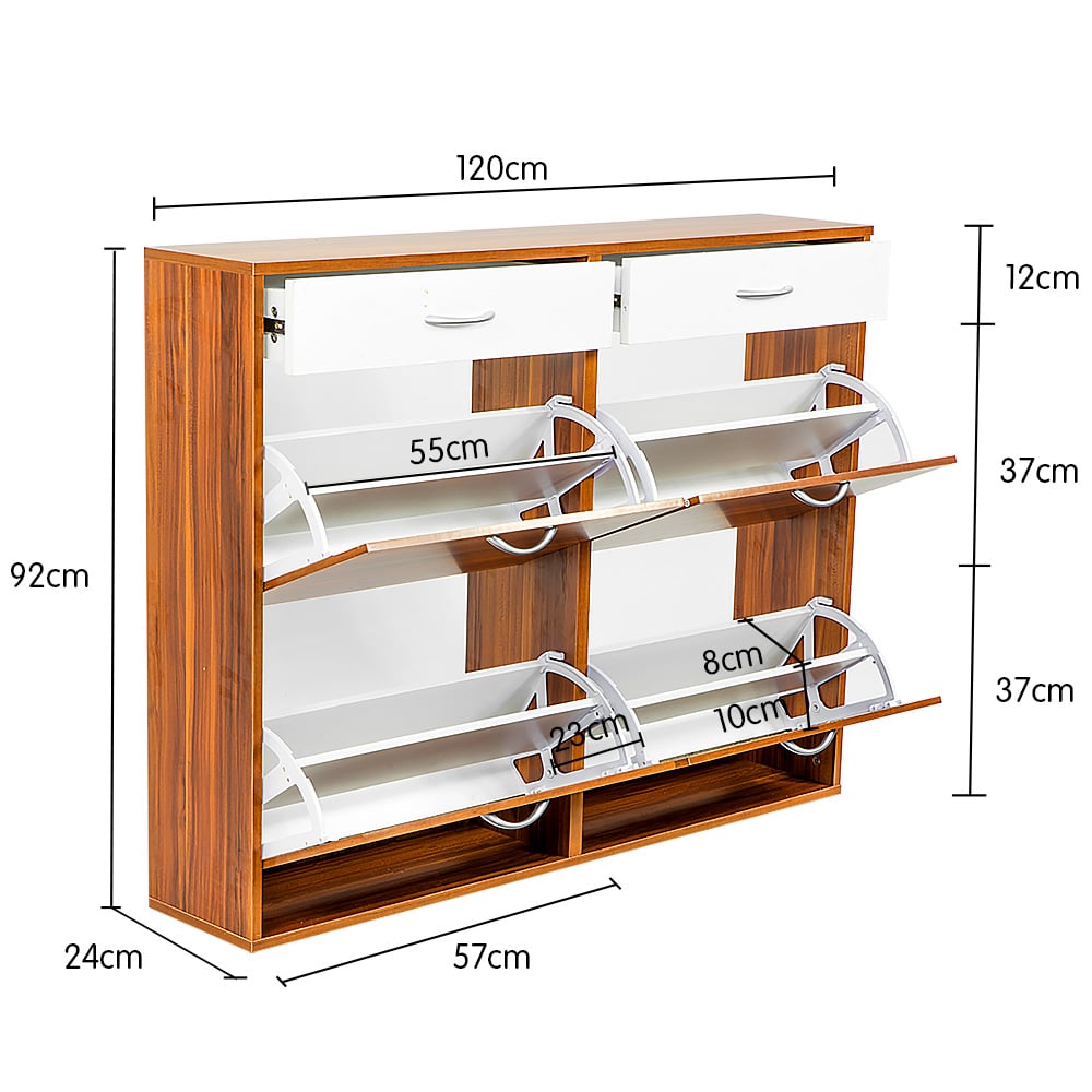 Sarantino 24 Pairs Shoe Cabinet Rack Storage