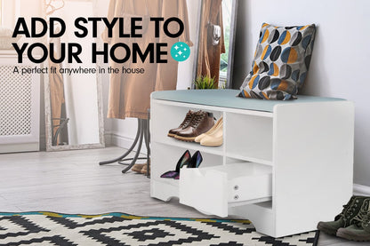 Sarantino Shoe Rack Cabinet Organiser - 80 X 30 X 45 - White