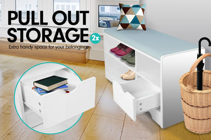 Sarantino Shoe Rack Cabinet Organiser - 80 X 30 X 45 - White