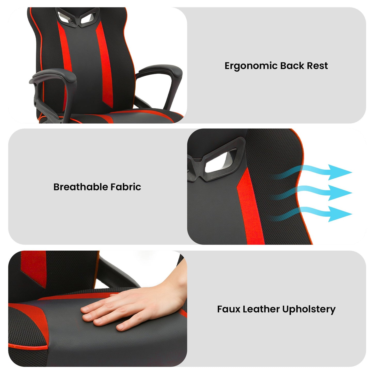 Sarantino Office Chair Racining Black & Red