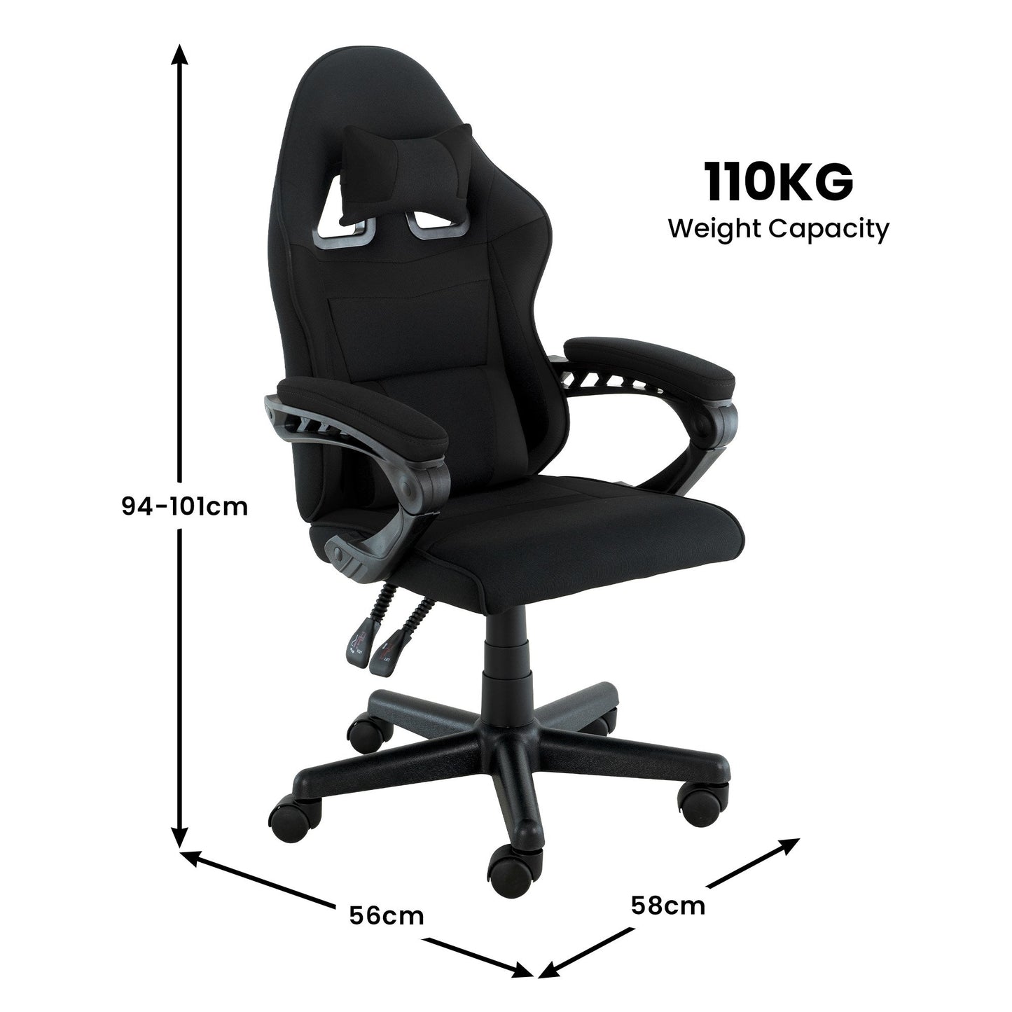 Sarantino Gaming Chair Kids - Black