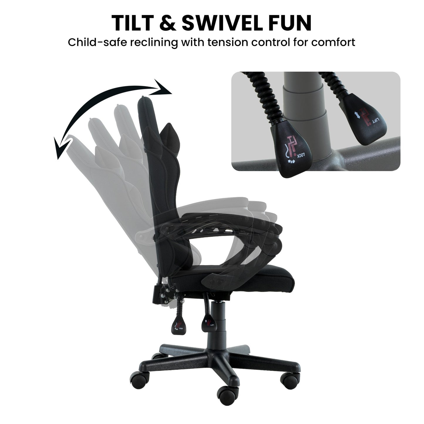 Sarantino Gaming Chair Kids - Black