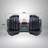 Powertrain Adjustable Dumbbell Set 2x24kg 48kg With Stand-Blue