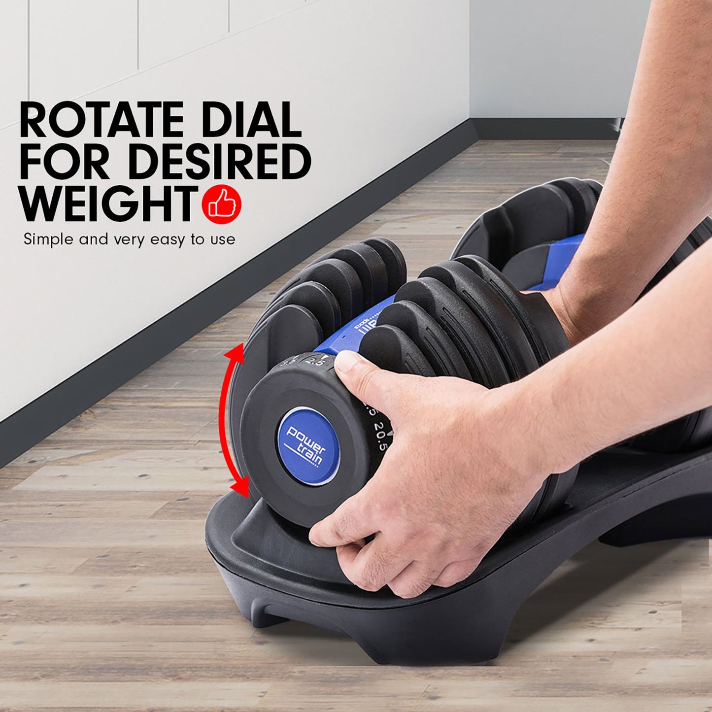 Powertrain Dumbbell Set Adjustable-2x 24kg