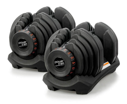 Powertrain Dumbell Set Adjustable - 2 x 40kg Home Gym - Factory Direct Shop