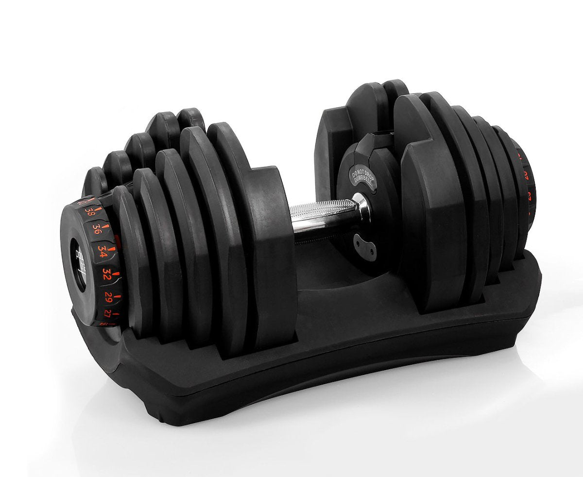 Powertrain 2x 40kg Powertrain Adjustable Dumbbells with Stand - Factory Direct Shop