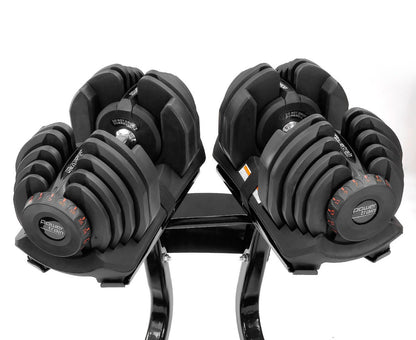 Powertrain 2x 40kg Powertrain Adjustable Dumbbells with Stand - Factory Direct Shop