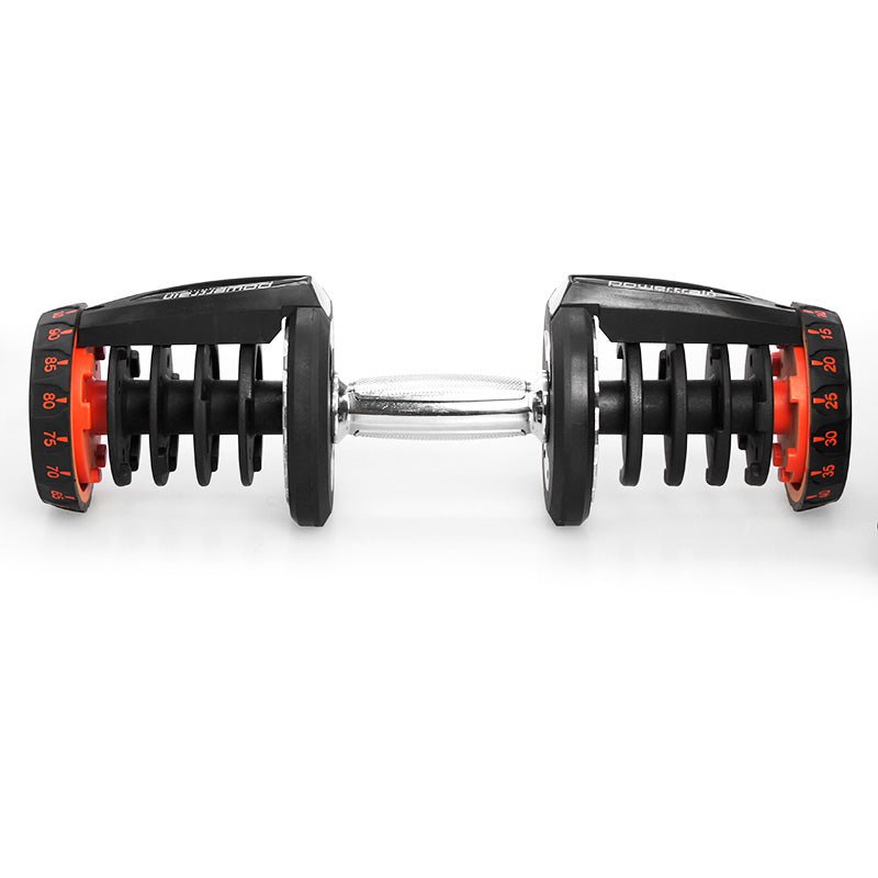 Powertrain 2x 40kg Powertrain Adjustable Dumbbells with Stand - Factory Direct Shop