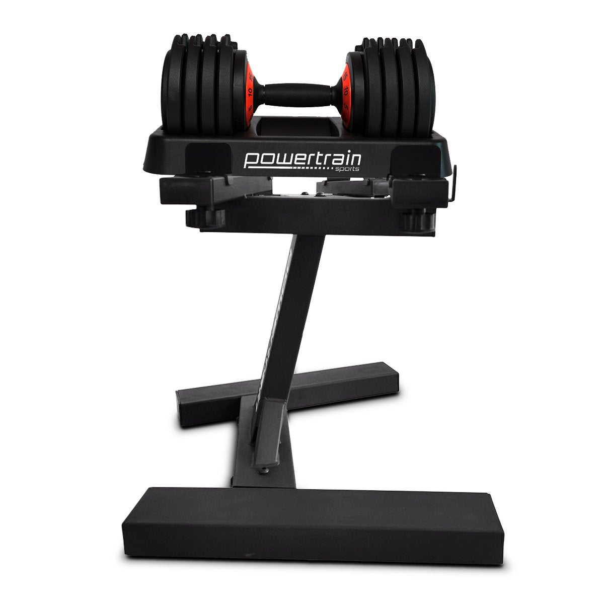 Powertrain Dumbbell Set GEN2 Pro Adjustable - 2 x 25kg - 50kg with Stand - Factory Direct Shop