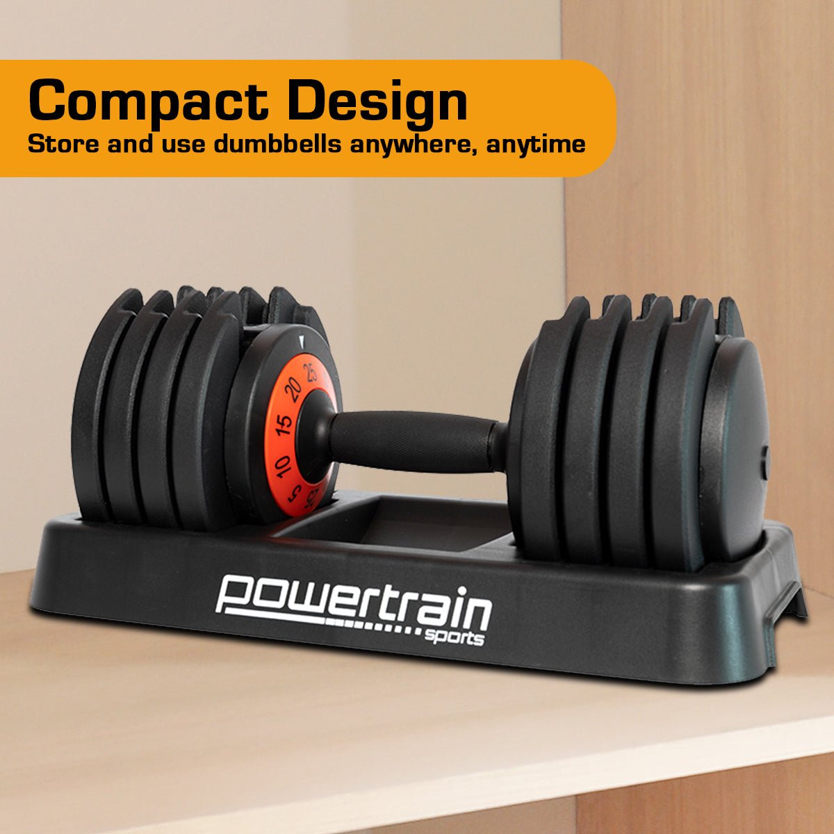 Powertrain GEN2 Pro Adjustable Dumbbell Weights - 25kg - Factory Direct Shop