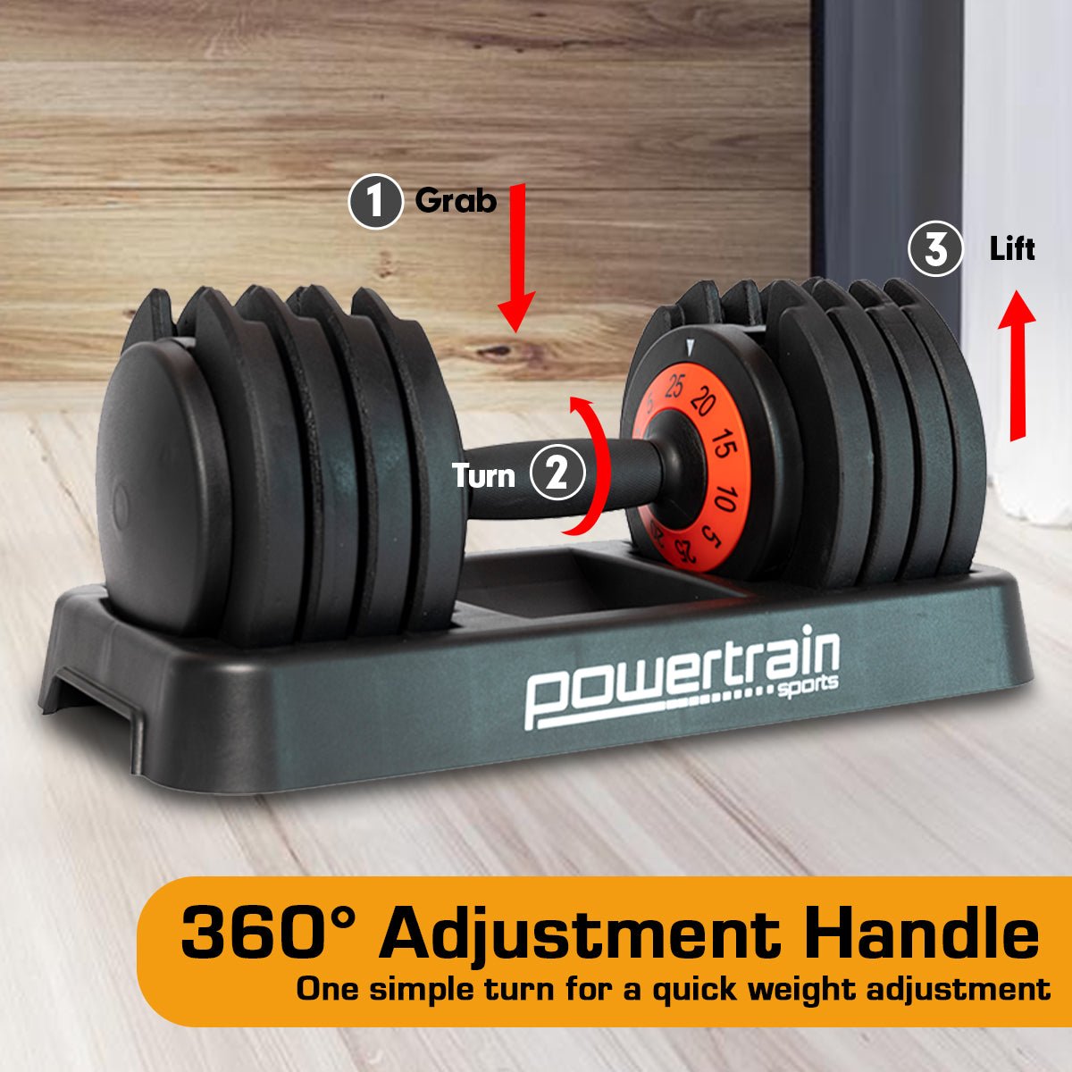Powertrain GEN2 Pro Adjustable Dumbbell Weights - 25kg - Factory Direct Shop