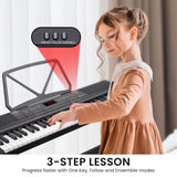 Karrera 61-Key Electronic Piano Keyboard 75cm with Stand - Black