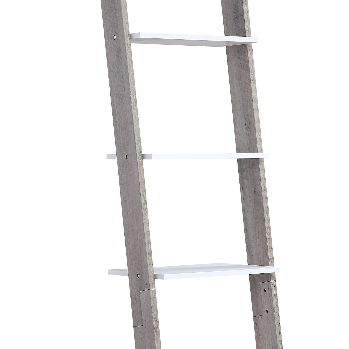 Sarantino Mira 5-tier Ladder Shelf In White And Grey Oak