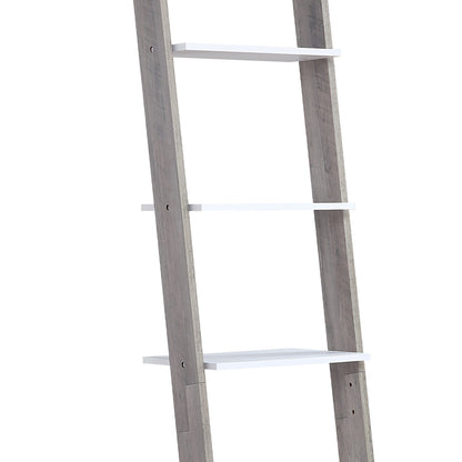 Sarantino Mira 5-tier Ladder Shelf In White And Grey Oak
