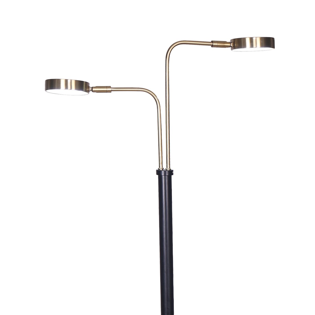 Sarantino LED Metal Floor Lamp with 2 Lights Gold and Black Finish