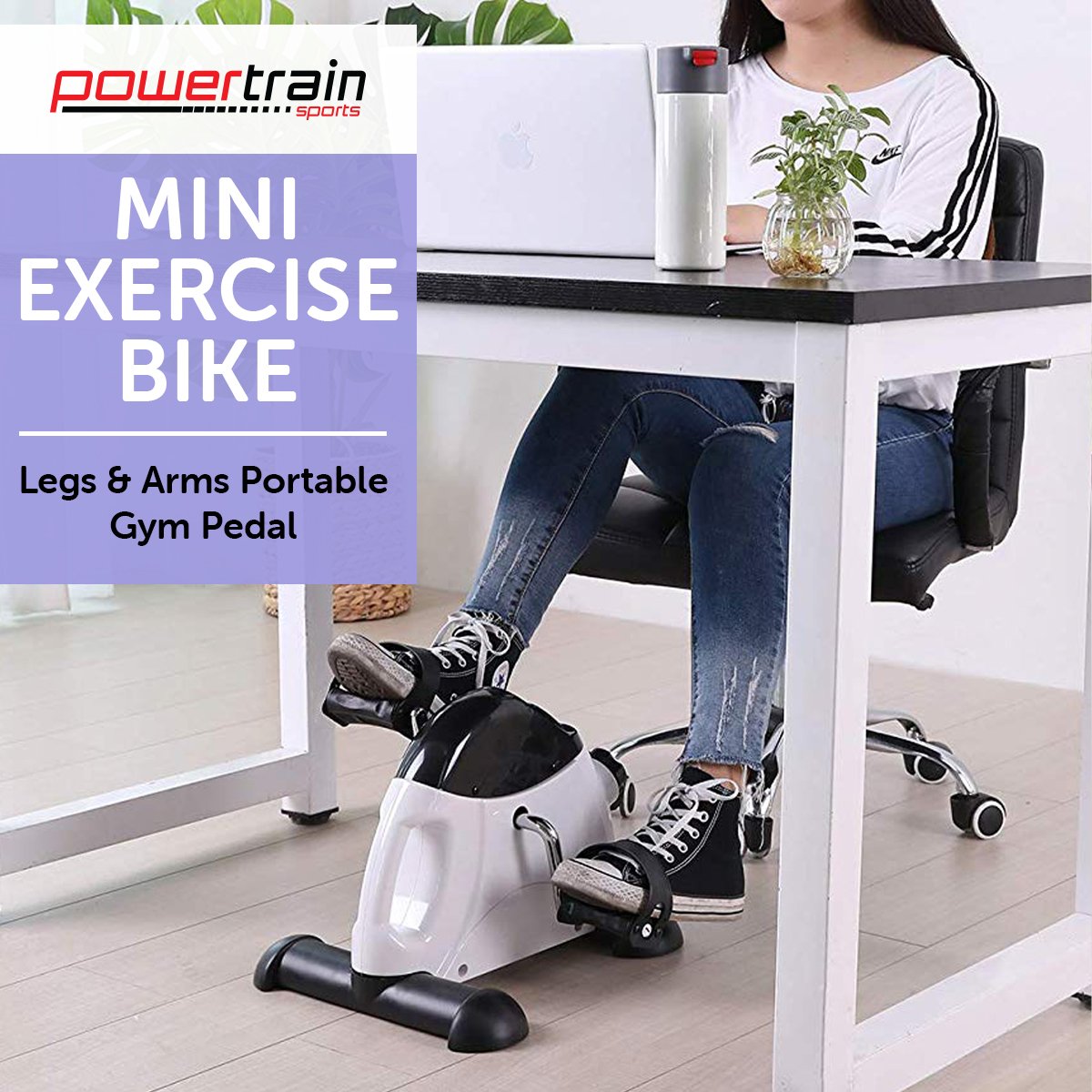 Powertrain Mini Exercise Bike Arms and Legs-White
