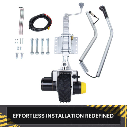 Mechanical components and tools for installation with text 'Effortless Installation Redefined'.
