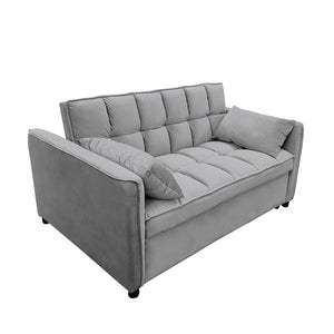 Sarantino Quincy 2-Seater Velvet Sofa Bed in Dark Grey