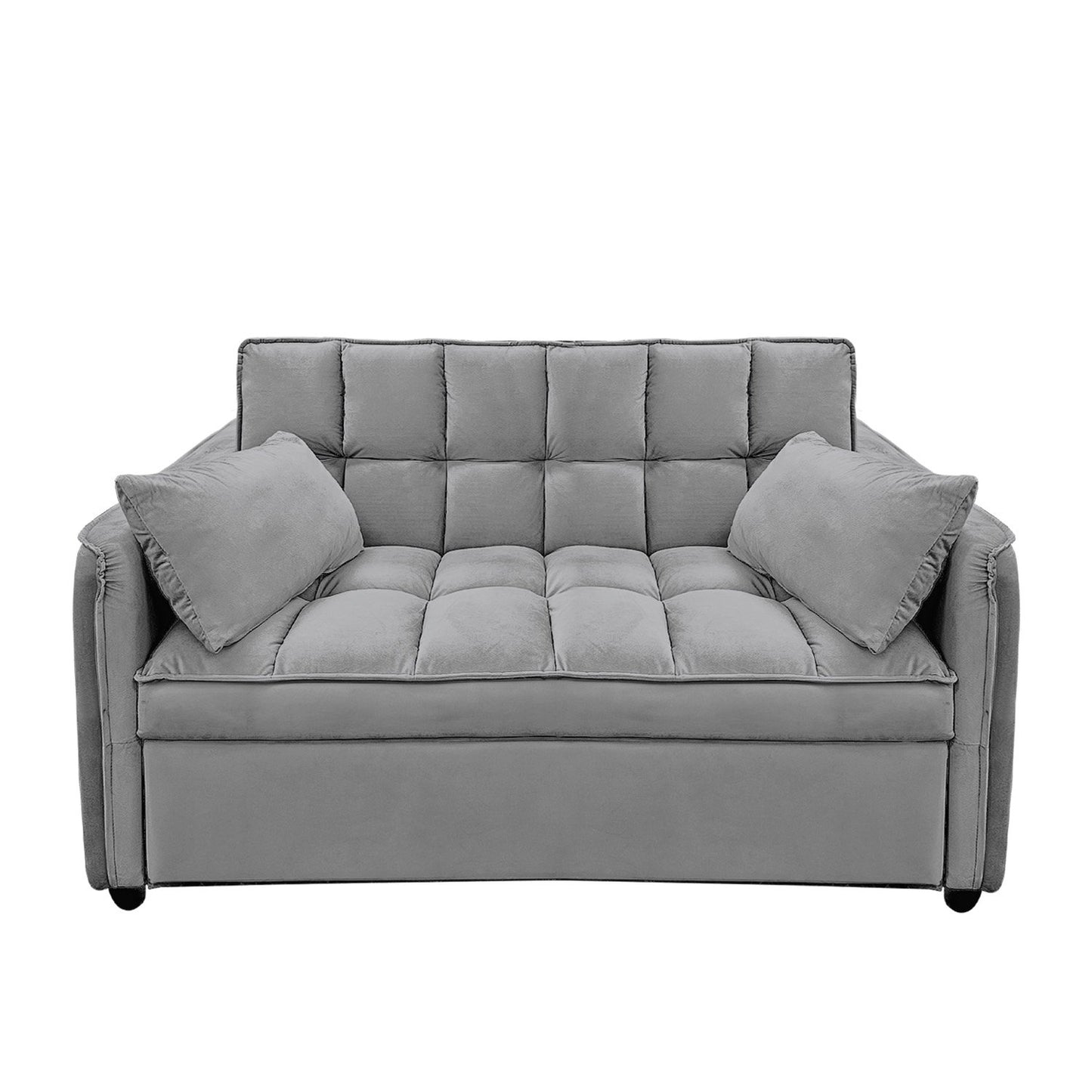 Sarantino Quincy 2-Seater Velvet Sofa Bed in Dark Grey