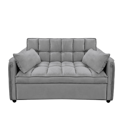 Sarantino Quincy 2-Seater Velvet Sofa Bed in Dark Grey
