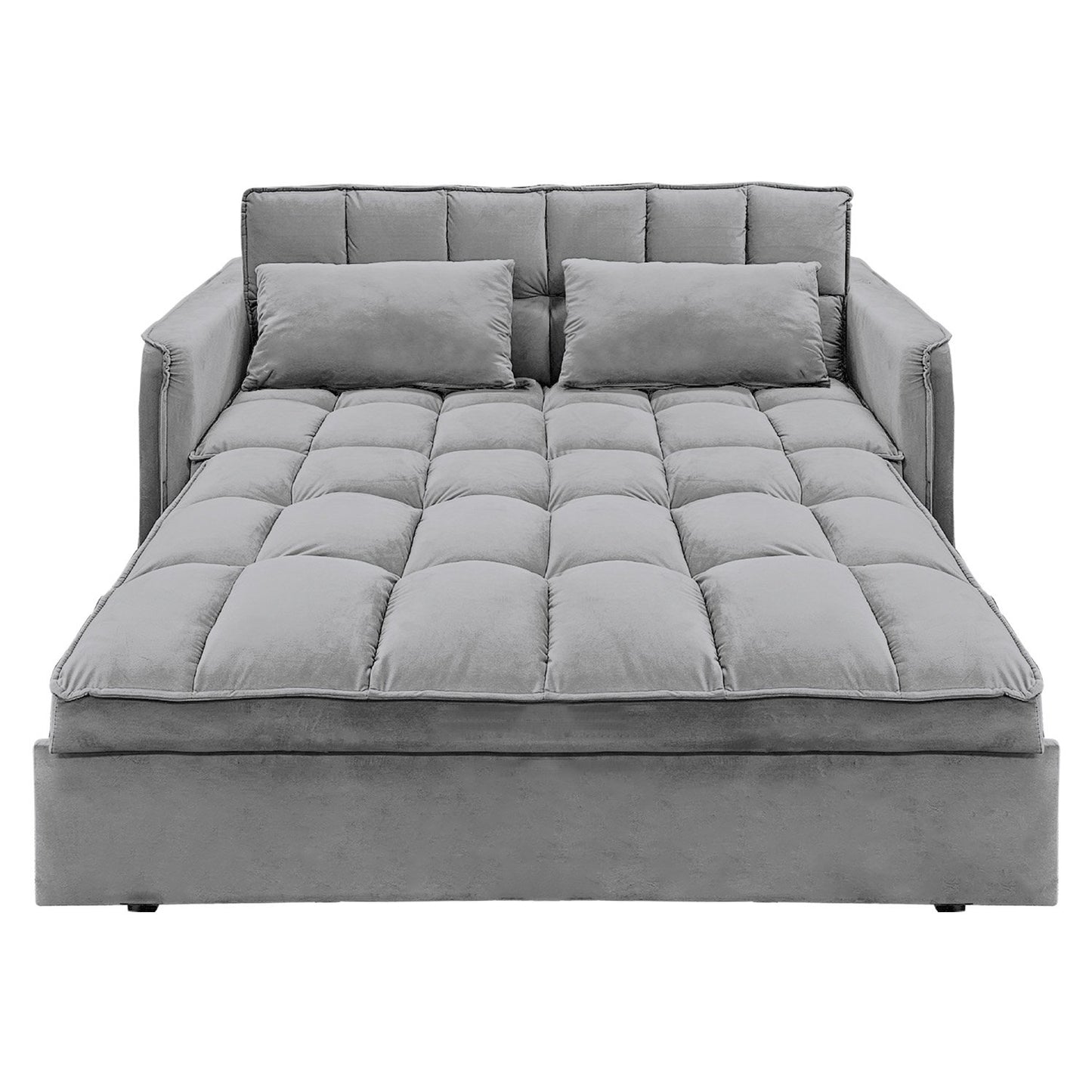 Sarantino Quincy 2-Seater Velvet Sofa Bed in Dark Grey