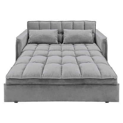 Sarantino Quincy 2-Seater Velvet Sofa Bed in Dark Grey