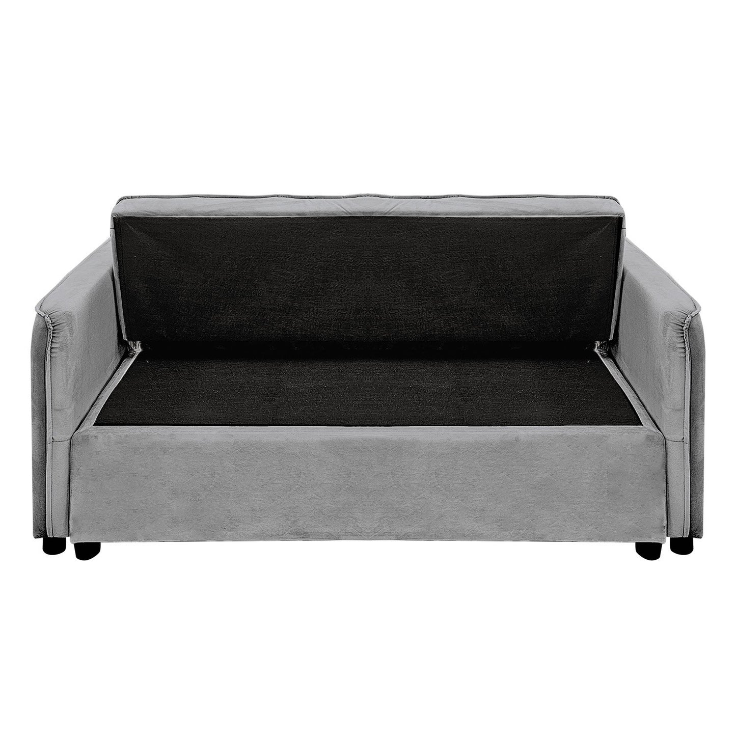 Sarantino Quincy 2-Seater Velvet Sofa Bed in Dark Grey