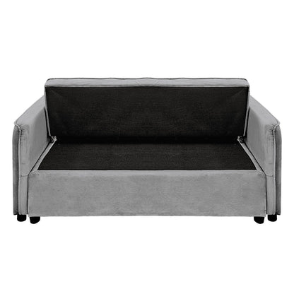 Sarantino Quincy 2-Seater Velvet Sofa Bed in Dark Grey