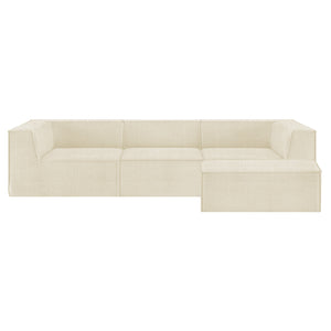 Beige sectional sofa on a white background