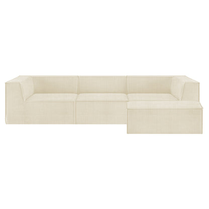 Beige sectional sofa on a white background