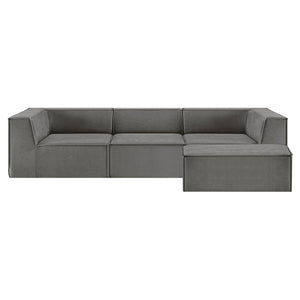 Gray sectional sofa on a white background