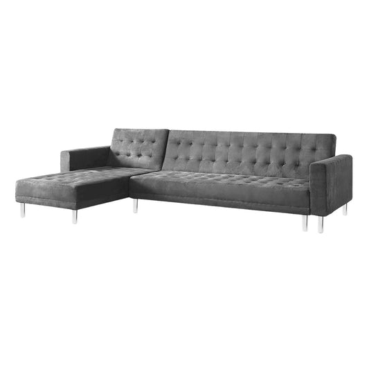 Gray sectional sofa on a white background