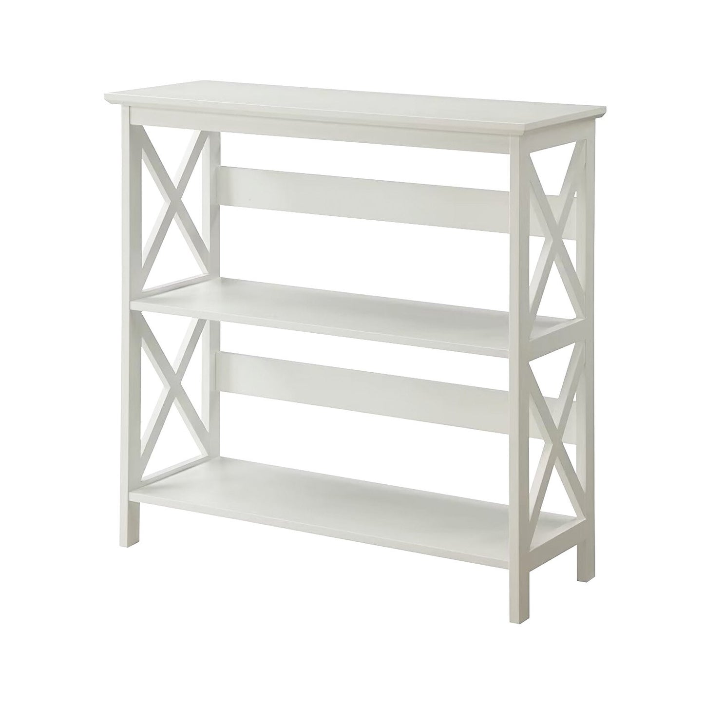 Sarantino Lucas 3-Tier Bookshelf Display Rack in White