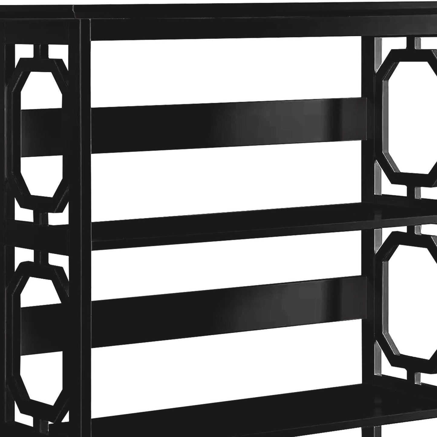 Sarantino Laurel 3-Tier Bookshelf Display Rack in Black