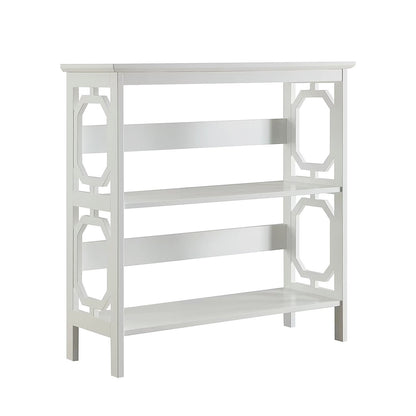 Sarantino Laurel 3-Tier Bookshelf Display Rack in White